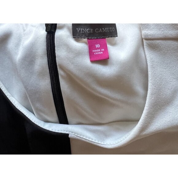 Vince Camuto women’s Size 10 Retro Pattern Red Black White Dress Zip Formal - Picture 3 of 15